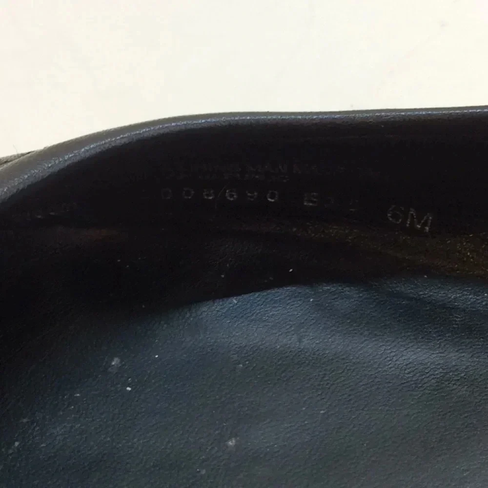 Tory Burch Black Leather Flats with Silver Logo